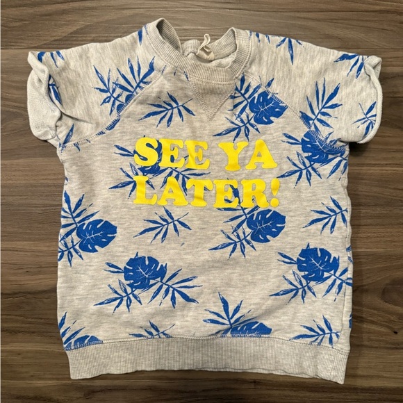 H&M Kids Blue and Yellow Tropical Tee size 2T Boys - Picture 3 of 4